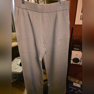 Womens Baby Blue Knit Baggy Pants